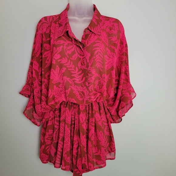 NWT Torrid Size 3 Chiffon Dolman Button Up Blouse - Picture 4 of 7